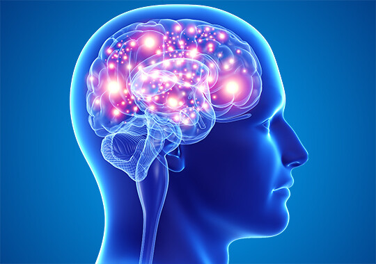 A graphical depiction of chemicals in the brain 