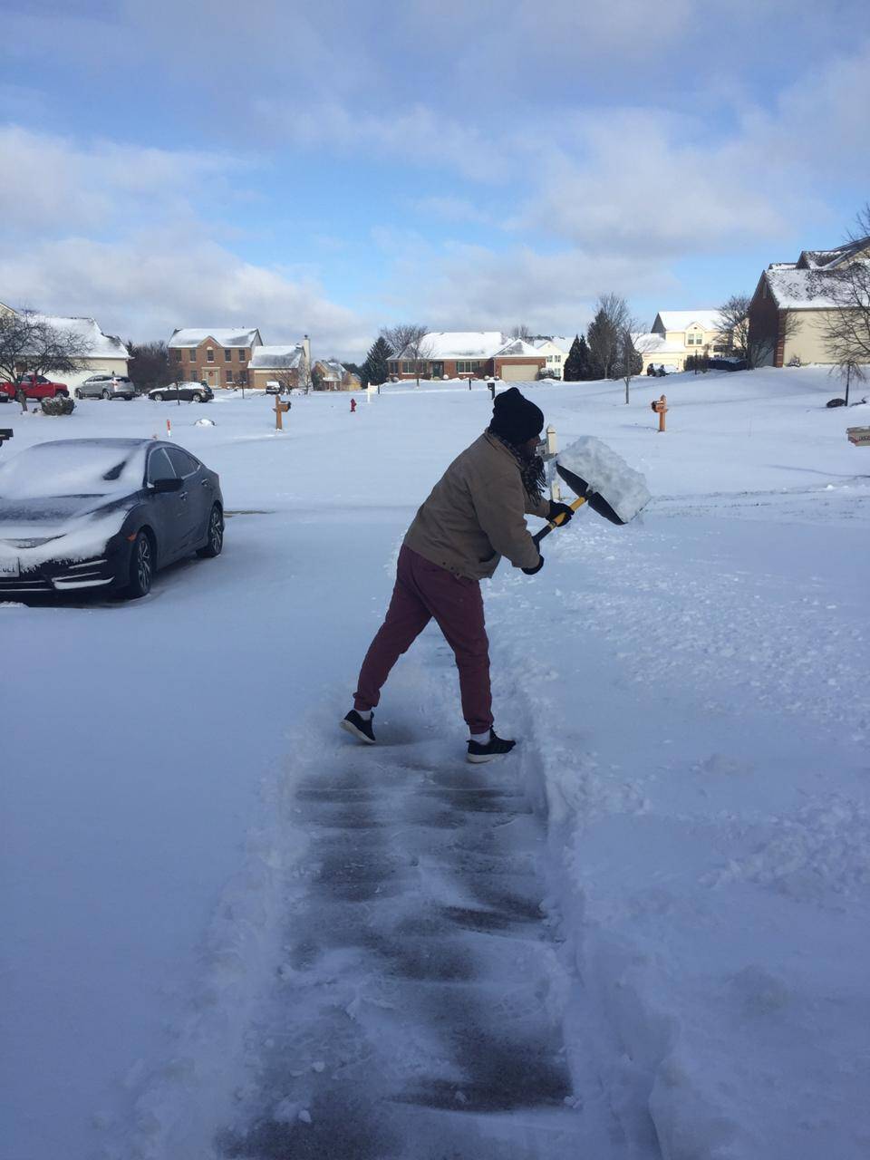 A snow-blanketed suburb in Pickerington, Ohio. 