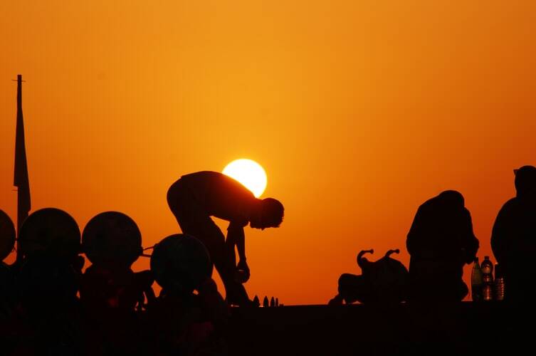 A man getting Vitamin D from the sun 