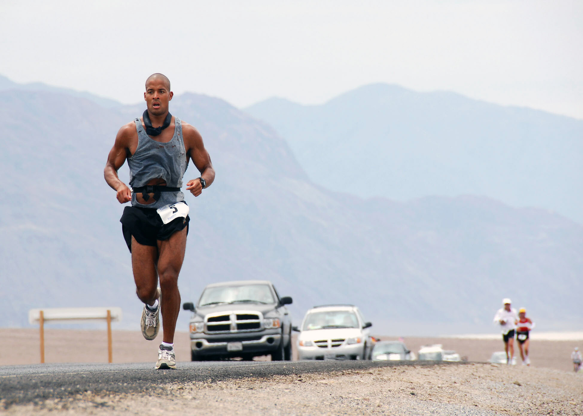 David Goggins running a marathon