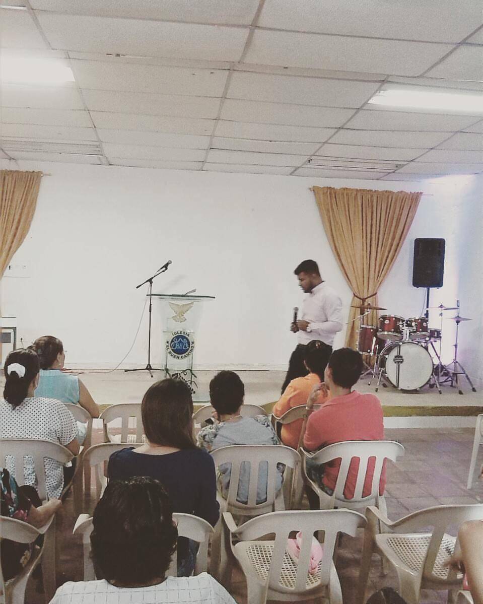 Pastor John preaching in his native Colombia. 