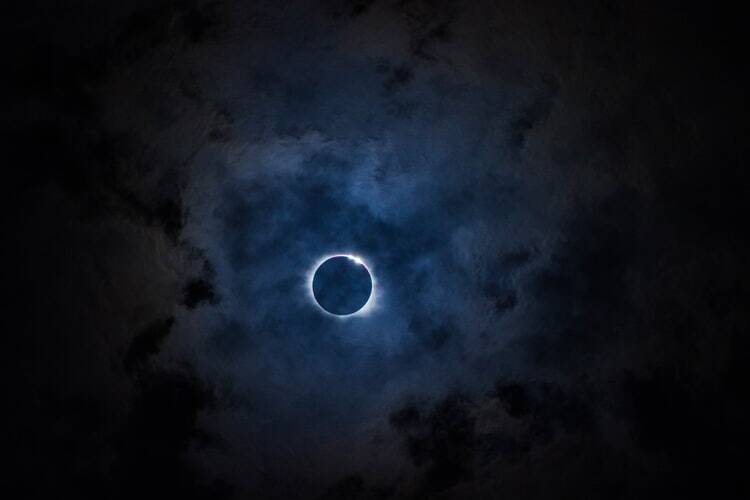 the nighttime sky with the moon and the stars representing nostalgia that people experience