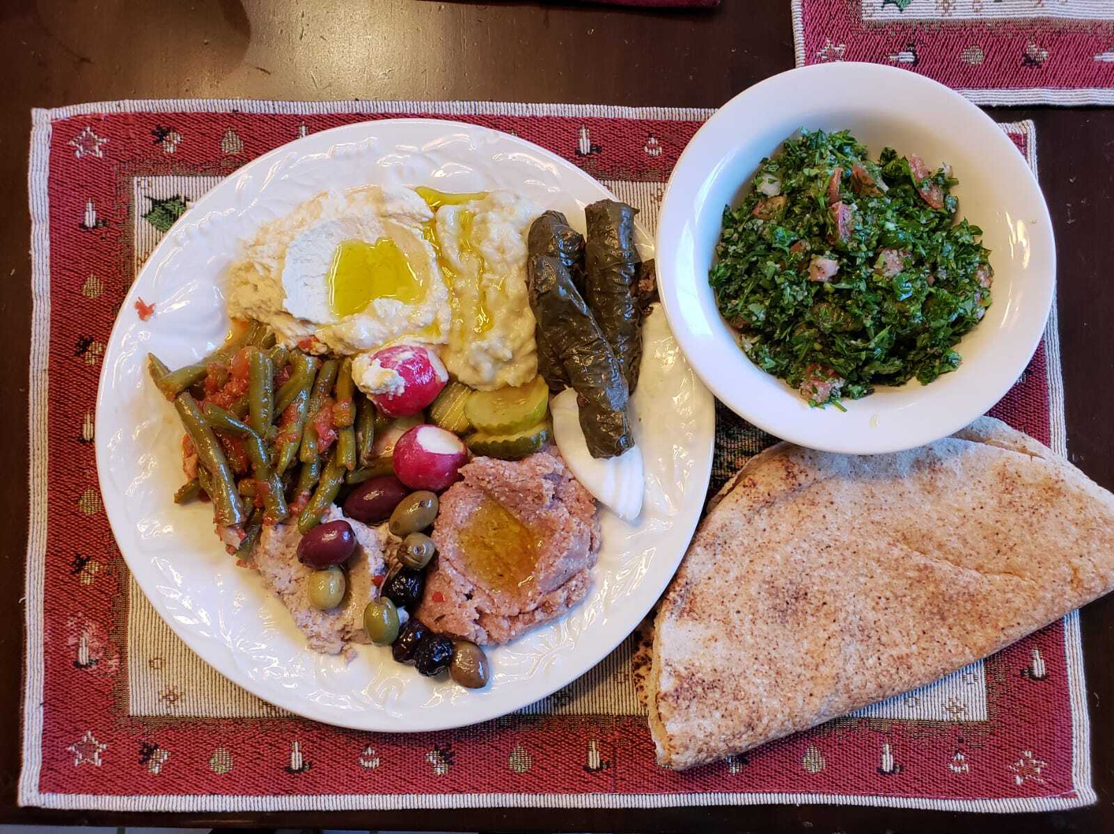 A mezze platter illustrating the joy of cooking.