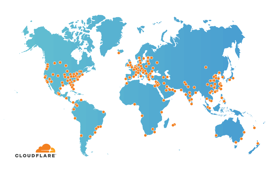 Cloudflare CDN server network map