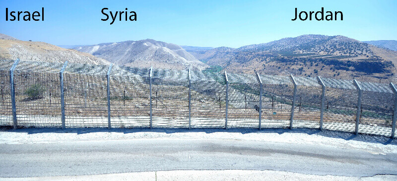 Israel, Syria, Jordan border photo