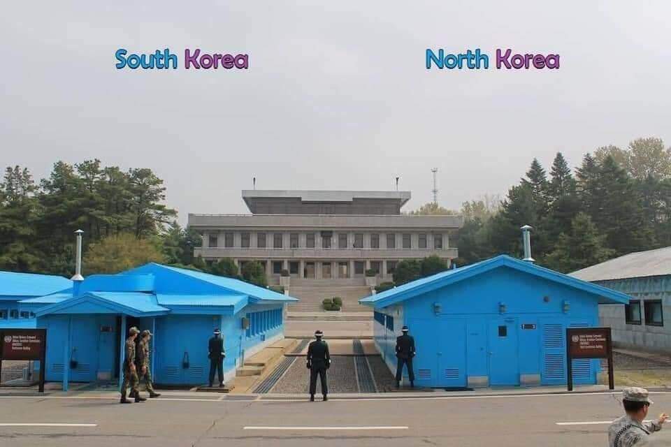 South Korea North Korea country border photo